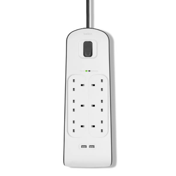 Image of suggested product: BELKIN BLK-BSV604AF2M Πολύμπριζο 6 Θέσεων + 2 Θύρες USB, 2 μέτρα