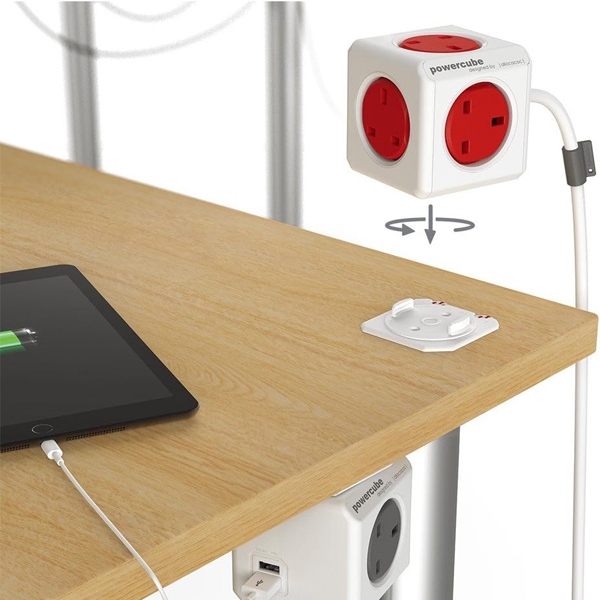 POWERCUBE 7300RD Πολύπριζο 5 Θέσεων, 1.5 μέτρων, Κόκκινο | Powercube| Image 2