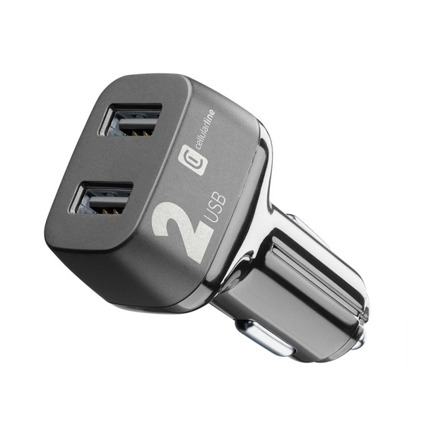 Image of suggested product: CELLULAR LINE Μultipower Φορτιστής Αυτοκινήτου 2 Θυρών 24 Watt, Μαύρο