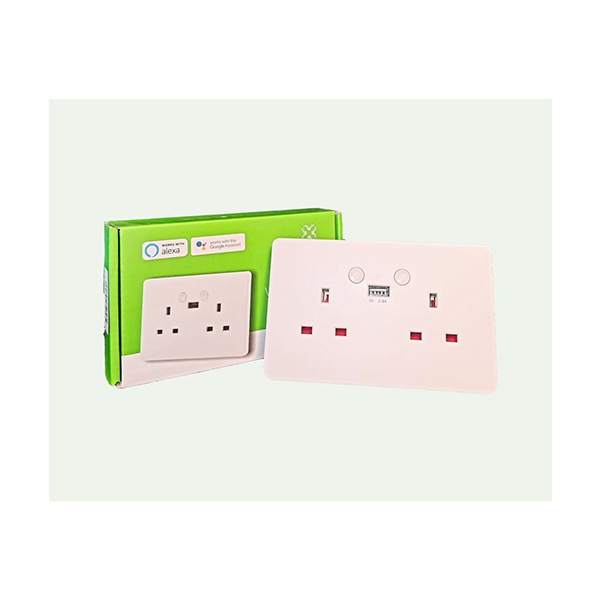 WOOX R4053 Smart Dual Wall Socket UK With USB | Woox| Image 2