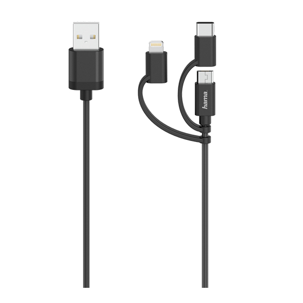 Image of suggested product: HAMA 00200617 3 σε 1 Καλώδιο Φόρτισης και Μεταφοράς Δεδομένων, 0.75 Μέτρα