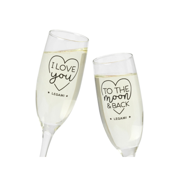 LEGAMI GLA0001 Σετ με 2 Ποτήρια Σαμπάνιας, Cheers to Love | Legami| Image 2