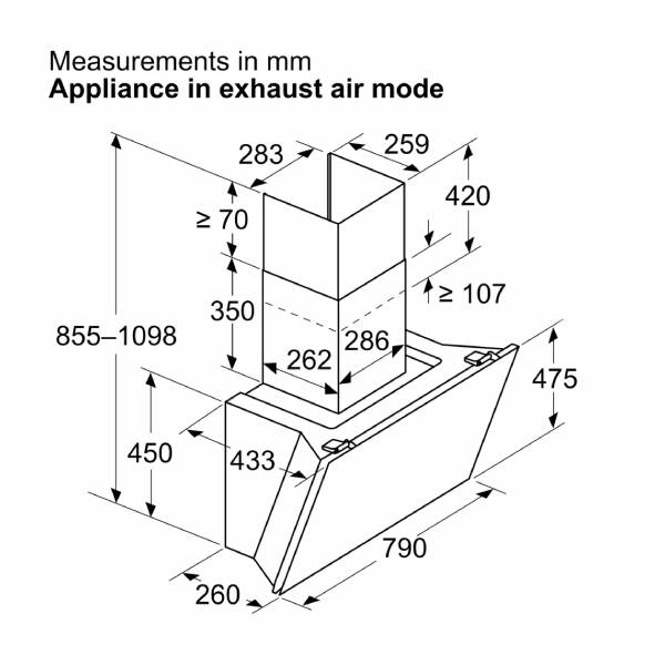 BOSCH DWK81AN60 Απορροφητήρας Τζάκι 80 cm, Μαύρο | Bosch| Image 5