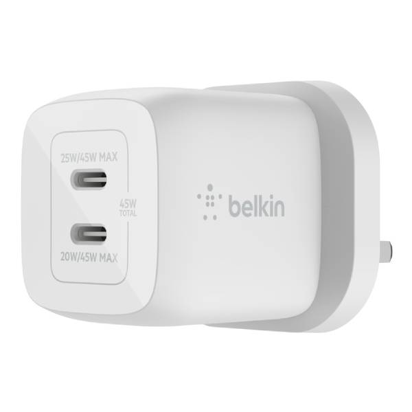 Image of suggested product: BELKIN WCH011MYWH Φορτιστής Πολλαπλής Ισχύος 2 Θυρών 45 Watt UK, Άσπρο
