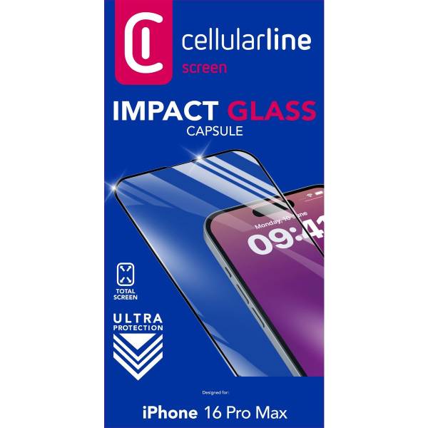 CELLULARLINE Προστατευτικό Γυαλί Οθόνης Με Μαύρο Πλαίσιο Για iPhone 16 Pro Max Smartphone | Cellular-line| Image 3