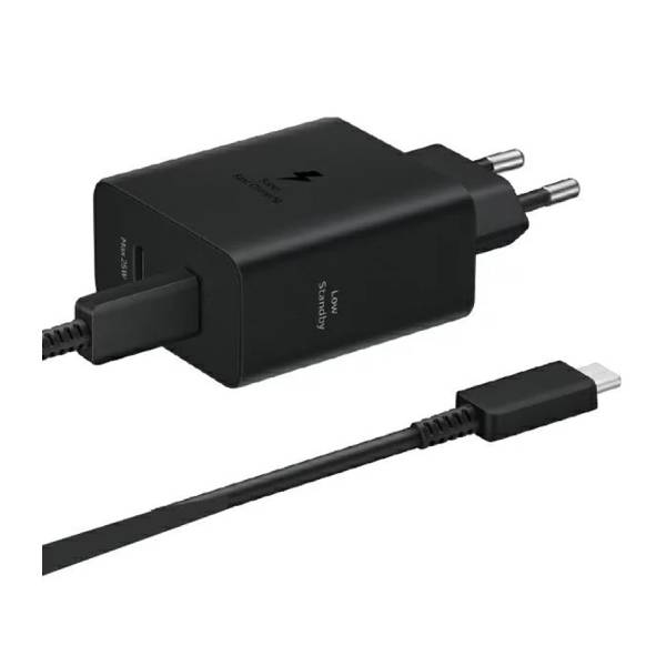 Image of suggested product: SAMSUNG EP-T5020XBEGEU Φορτιστής USB-C 2 Θυρών με Καλώδιο, 50 Watt, Μαύρο