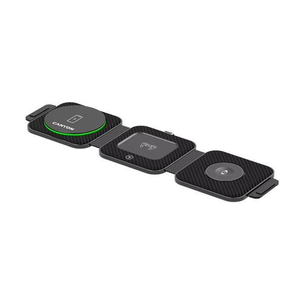 Image of suggested product: CANYON CNS-WCS305B/UK Ασύρματος Αναδιπλούμενος Φορτιστής 3 σε 1, Μαύρο