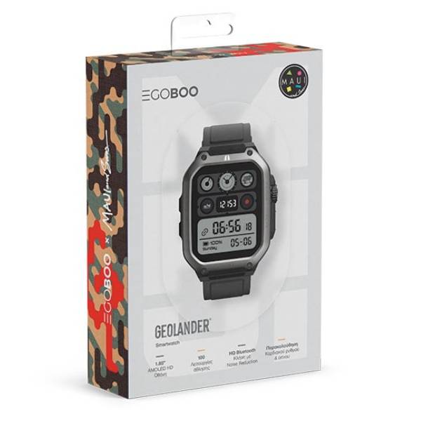 EGOBOO MUGTX09BLK Maui Geolander Smartwatch, Μαύρο | Egoboo| Image 2