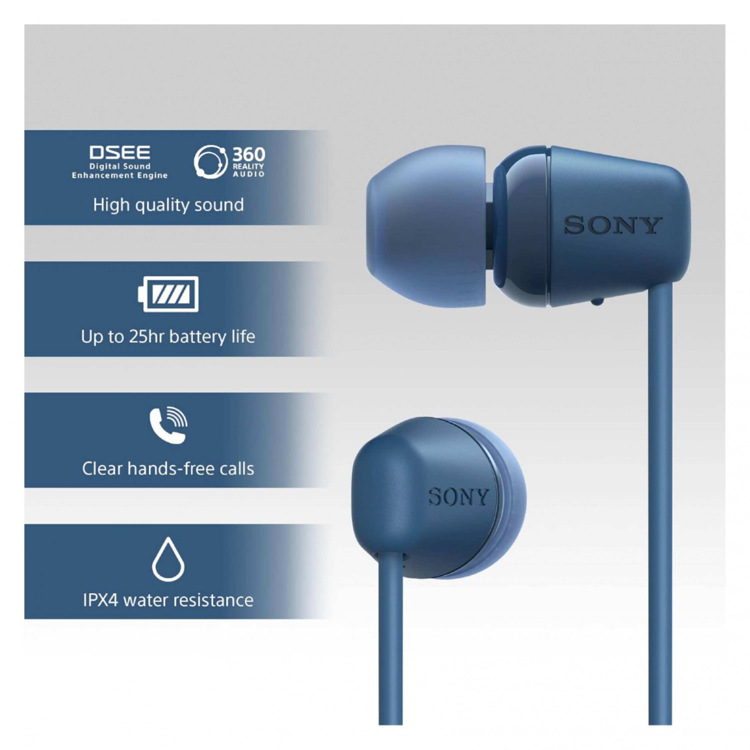 SONY WIC100L.CE7 In-Ear Ασύρματα Ακουστικά, Μπλε | Sony| Image 4