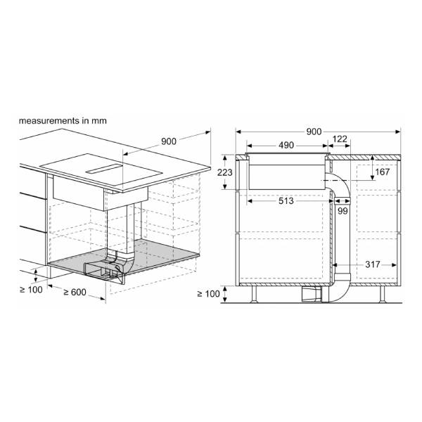 BOSCH PVS611B16E Επαγωγική Εστία με Ενσωματωμένο Απορροφητήρα, 60 cm | Bosch| Image 5