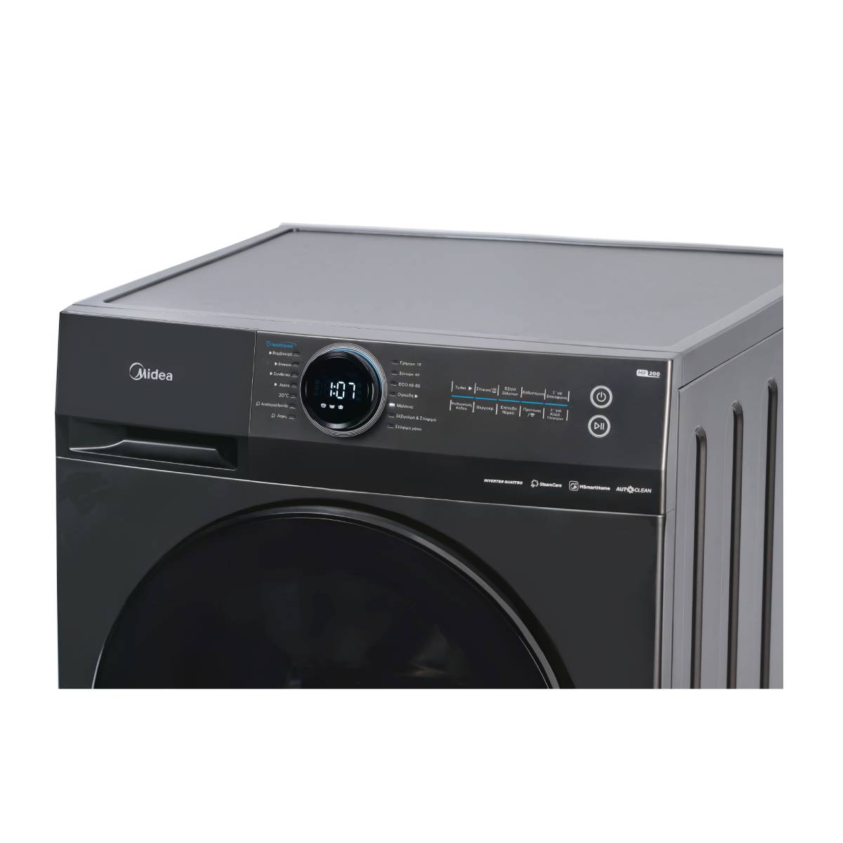MIDEA MF200W90WB/T-GR Πλυντήριο Ρούχων 9 kg, Μαύρο | Midea| Image 2