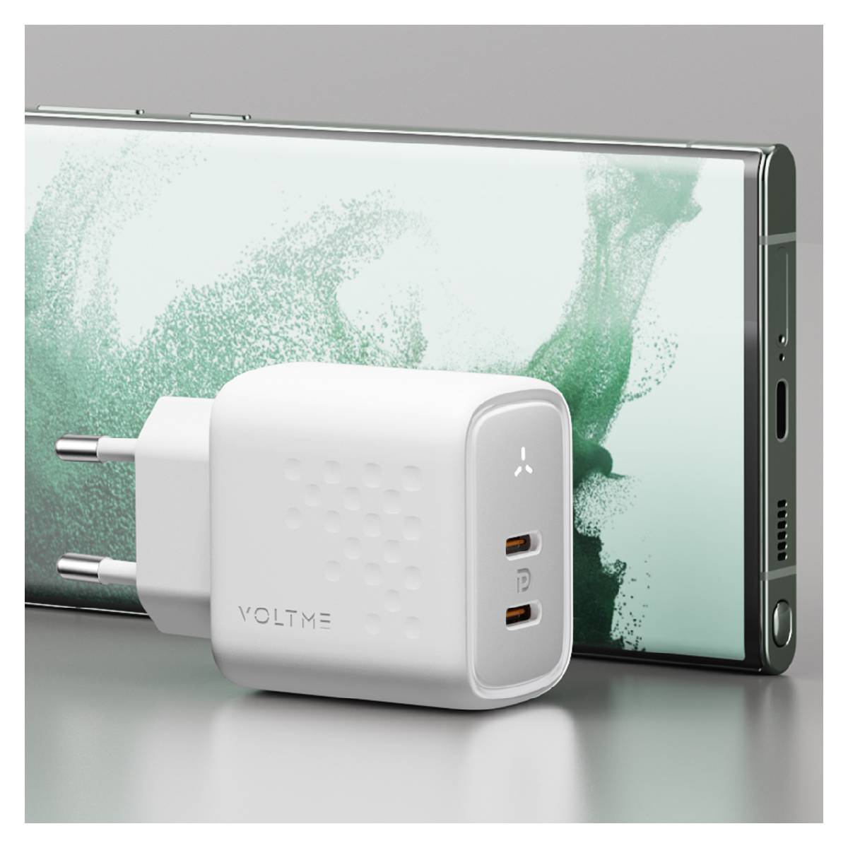 VOLTME Revo 45 Duo CC Φορτιστής Διπλής Φόρτισης 45W, Άσπρο | Voltme| Image 2