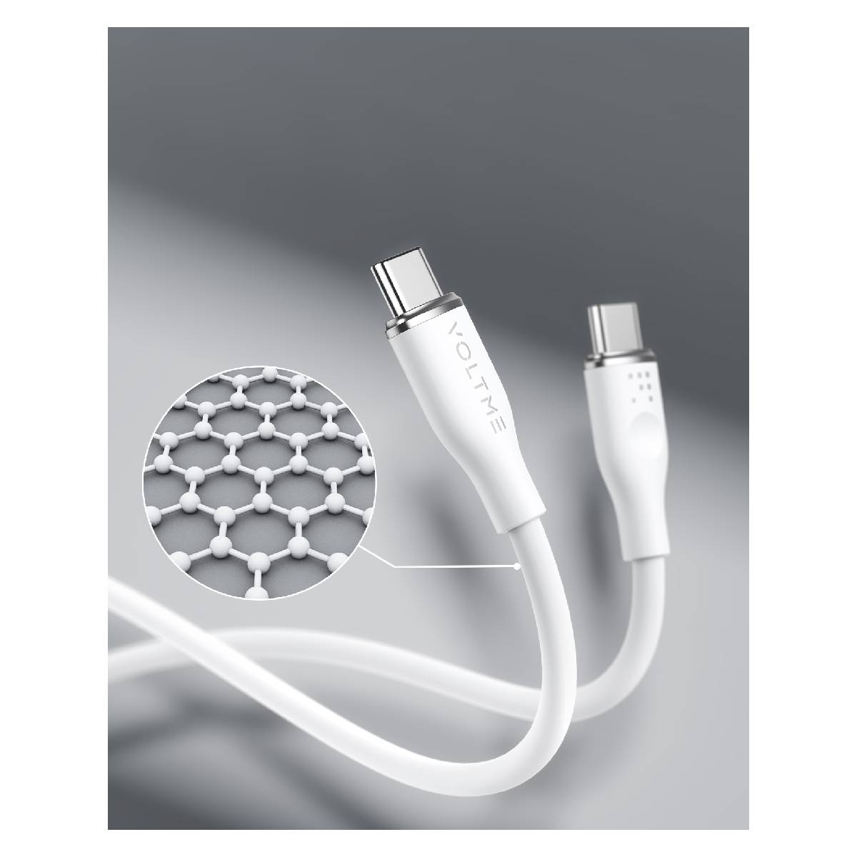 VOLTME Powerlink CTC Moss Series 5A/100W Καλώδιο Φόρτισης 1.8m, Άσπρο | Voltme| Image 2