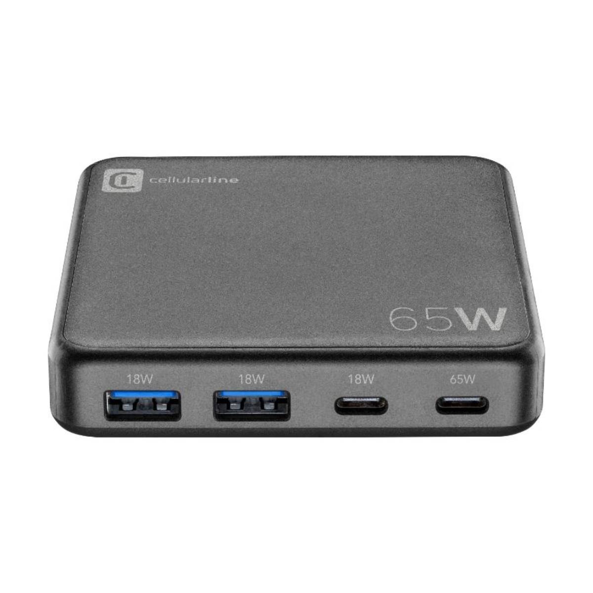 CELLULAR LINE Φορτιστής 4 Θυρών GAN 65 Watts Πρίζα UK, Μαύρο | Cellular-line| Image 2