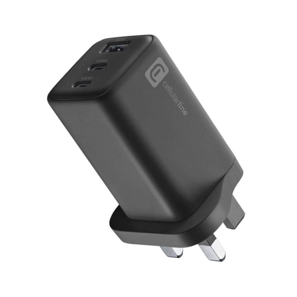 Image of suggested product: CELLULAR LINE Φορτιστής 3 Θυρών GAN 100 Watts Πρίζα UK, Μαύρο