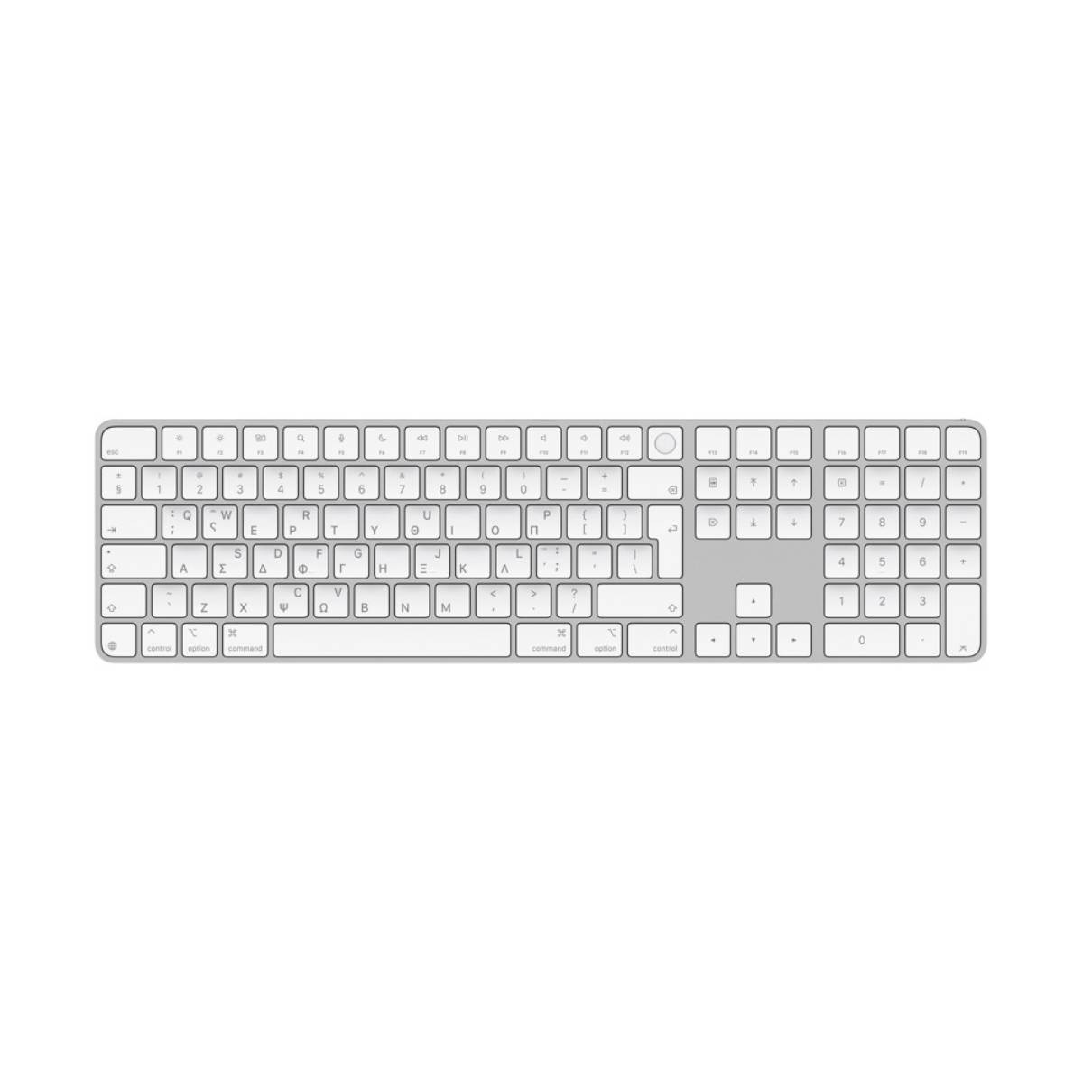 APPLE Magic Πληκτρολόγιο με Touch ID και Αριθμητικά Πλήκτρα για Mac - Ελληνικό/Αγγλικό, Άσπρο