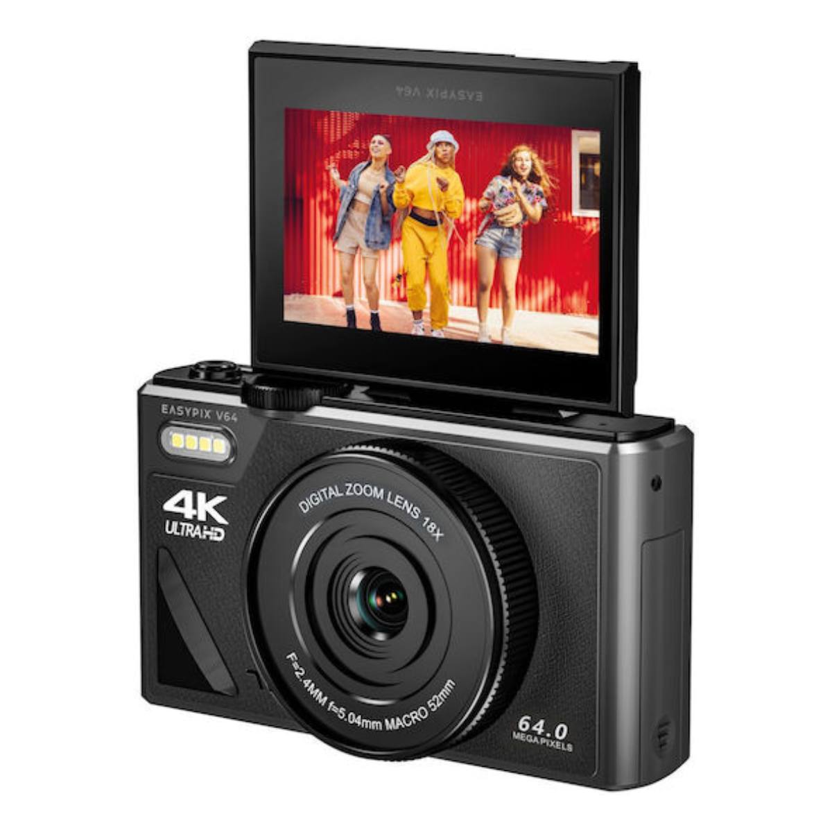 EASYPIX V64 FLIP Compact Ψηφιακή Φωτογραφική Μηχανή, Μαύρο | Easypix| Image 4