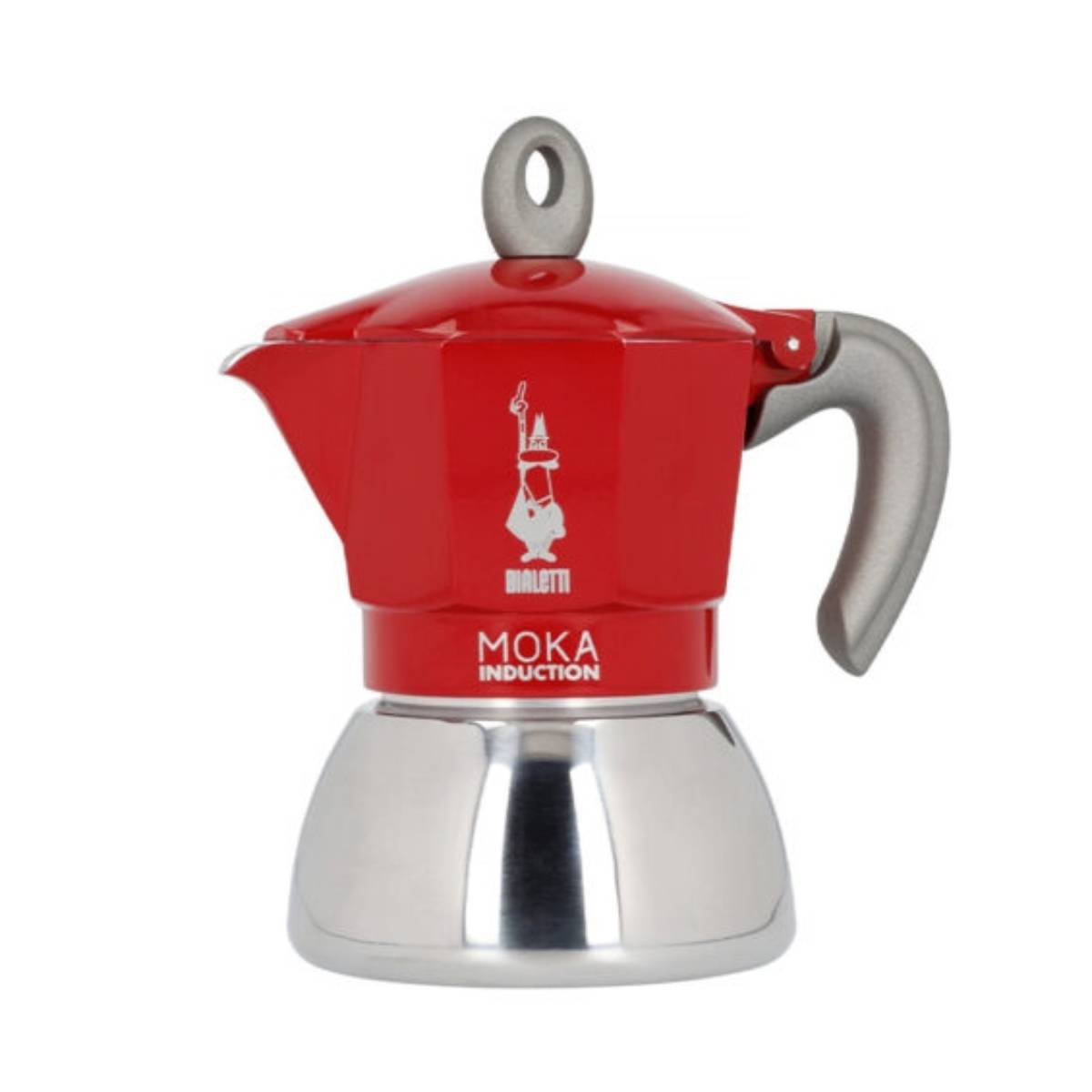 BIALETTI 560807 Moka Induction Μπρίκι Espresso, Κόκκινο