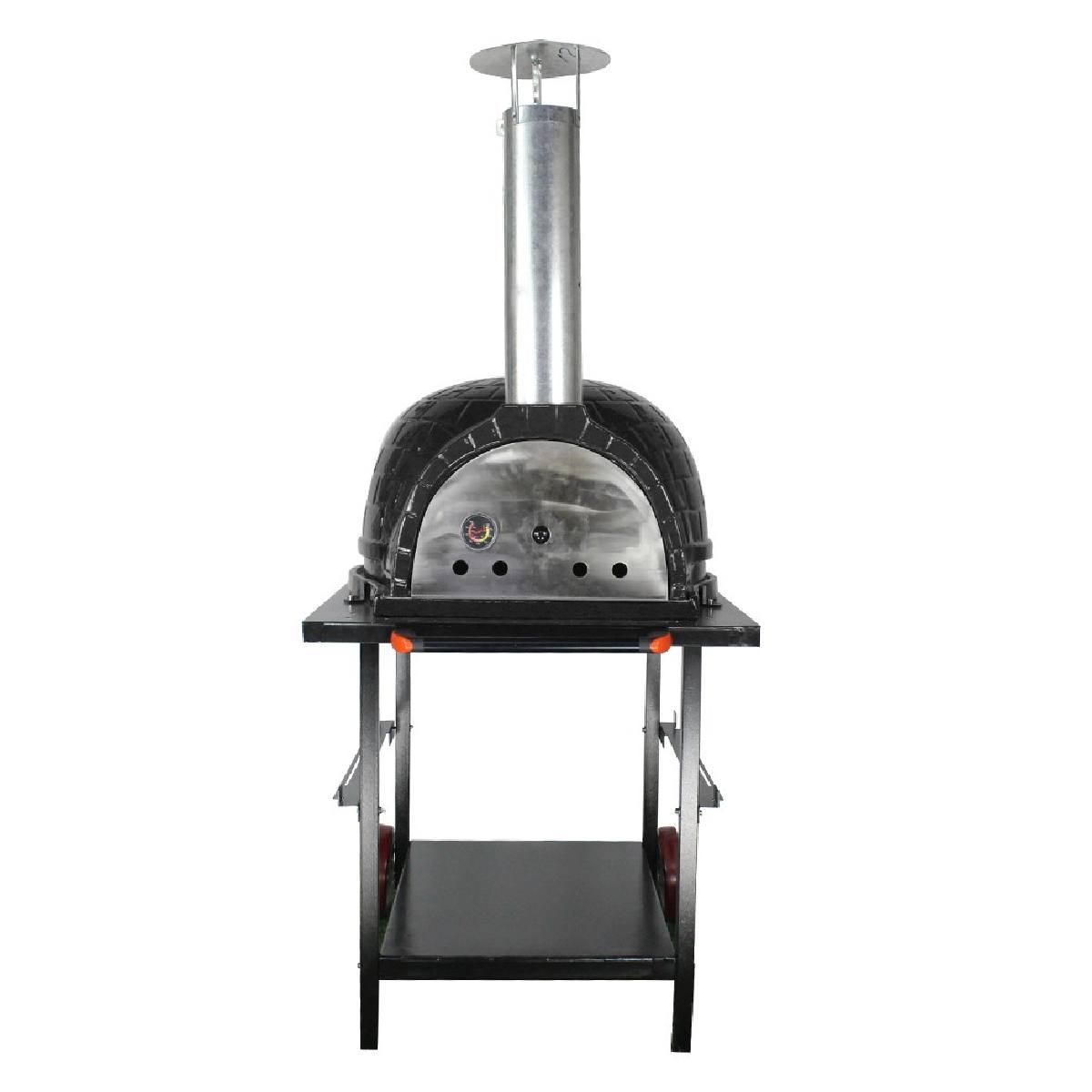KAMADO IMS-26P BLACK Φούρνος Πίτσας με Τροχήλατη Βάση Φ66 cm