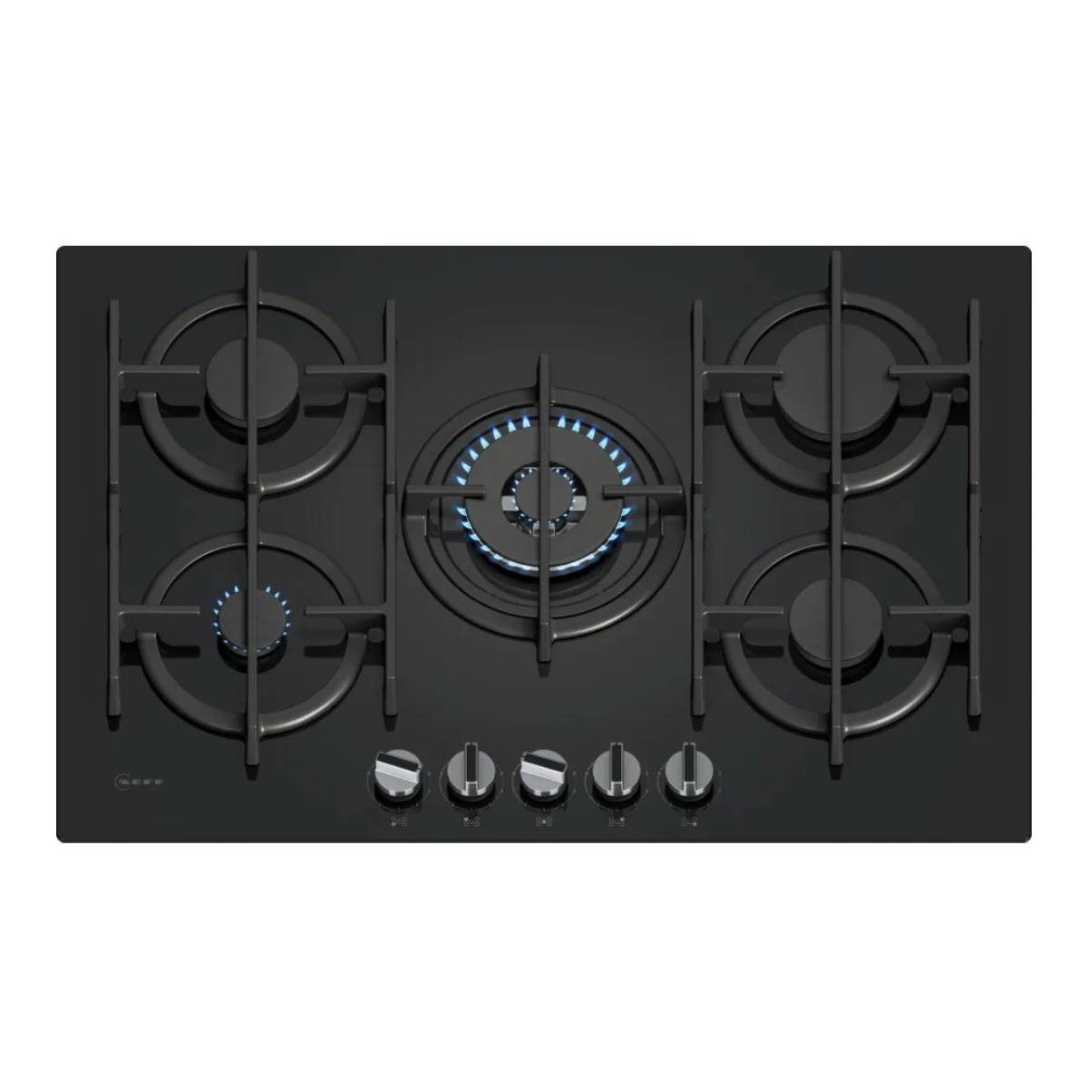 NEFF T27PIQ4S0 Γυάλινη Εστία Υγραερίου 75 cm, Μαύρο