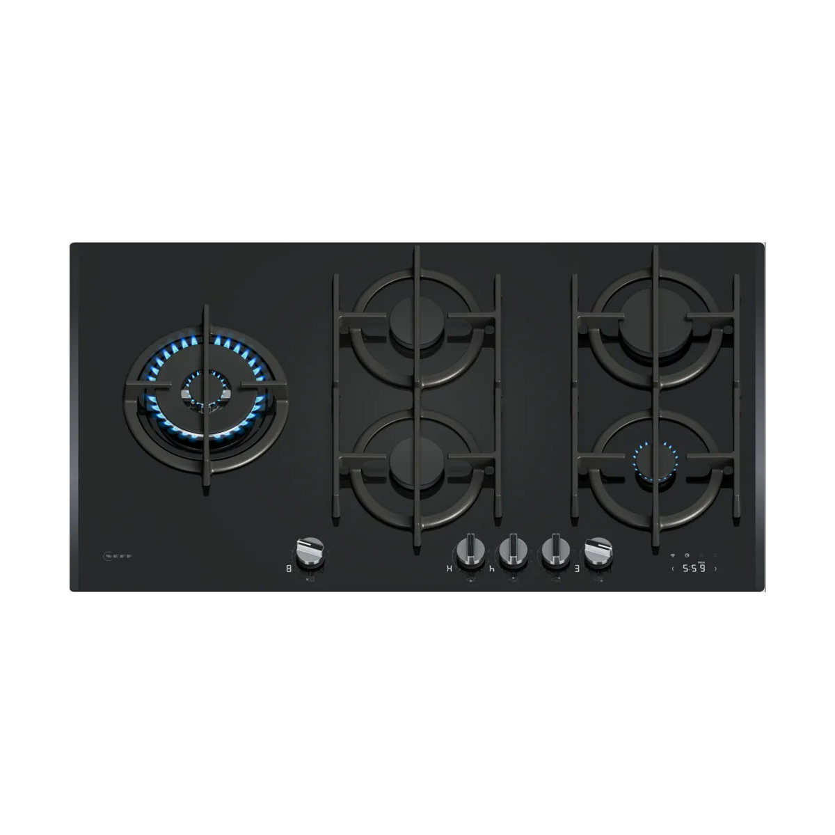NEFF T29RHS4S0 Γυάλινη Εστία Υγραερίου 90 cm, Μαύρο
