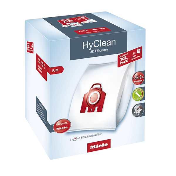 Image of suggested product: MIELE Allergy XL Pack HyClean 3D Efficiency FJM 8 Dustbags and 1 HEPA AirClean Filter