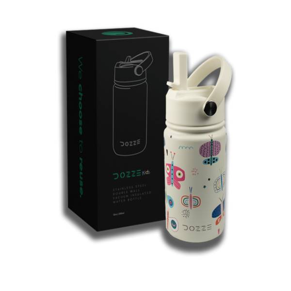 Image of suggested product: DOZZE Ταξιδιωτικός Θέρμος Για Παιδιά 355 ml, Σχέδιο Πεταλούδες