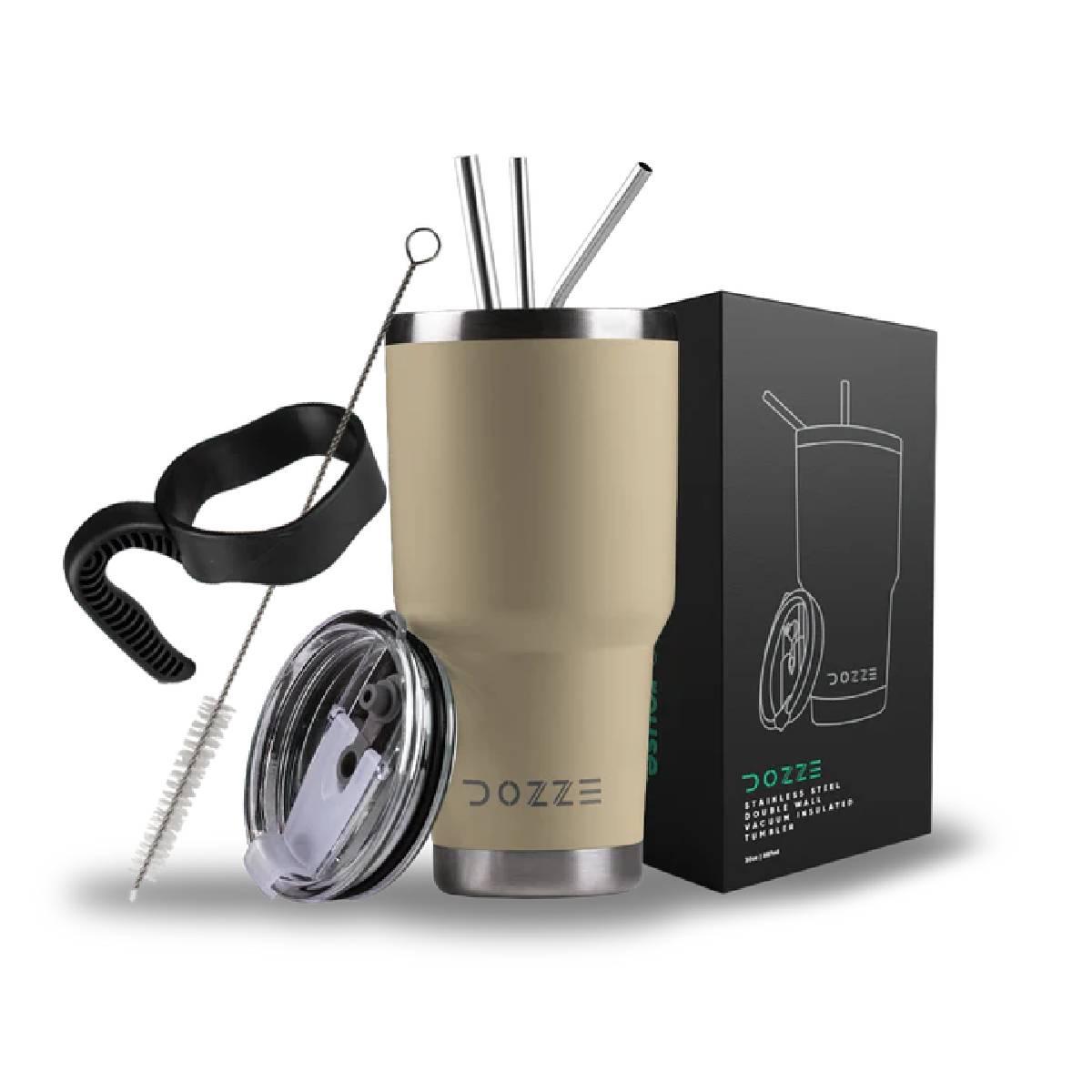 DOZZE Roamer Tumbler Ταξιδιωτικός Θέρμος 880ml, Almond Μπεζ