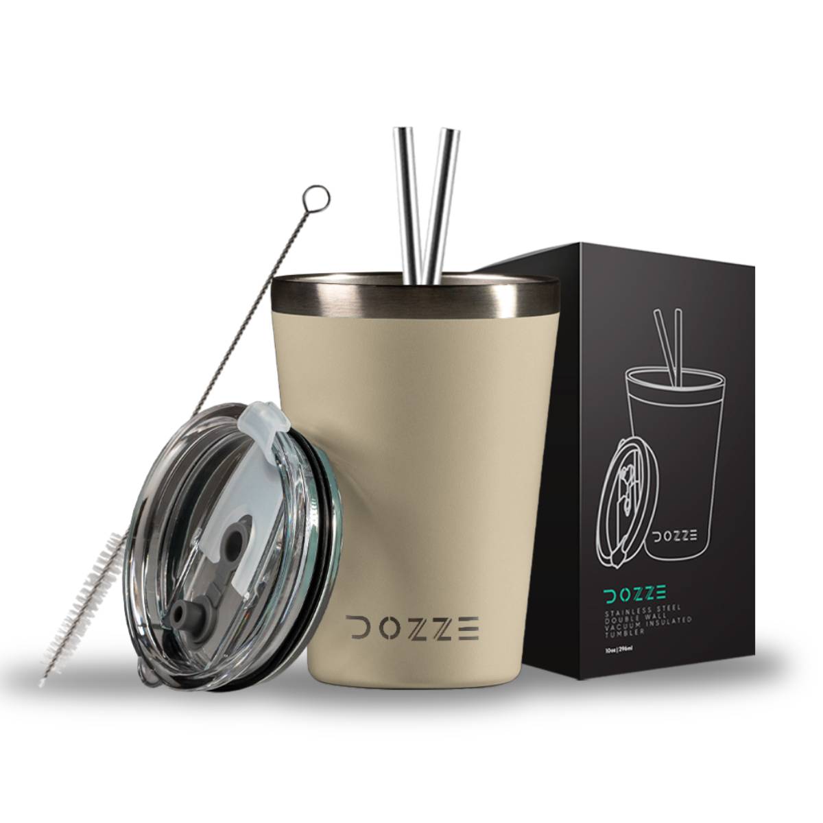 DOZZE Wander Tumbler Ταξιδιωτικός Θέρμος 296ml, Almond Μπεζ