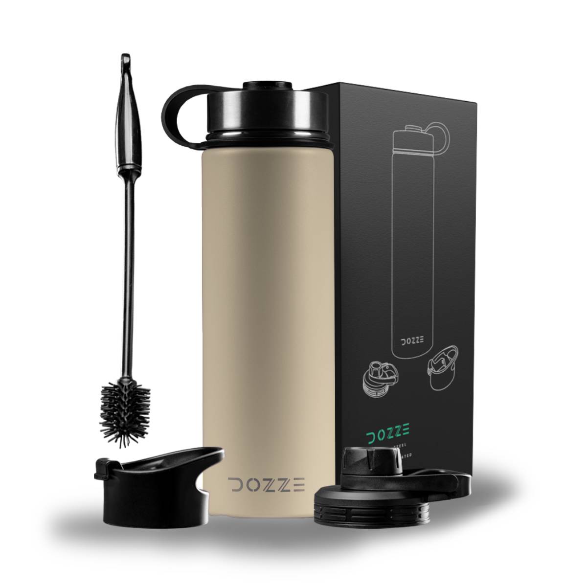 DOZZE Voyager Μπουκάλι Νερού 620ml, Almond Μπεζ