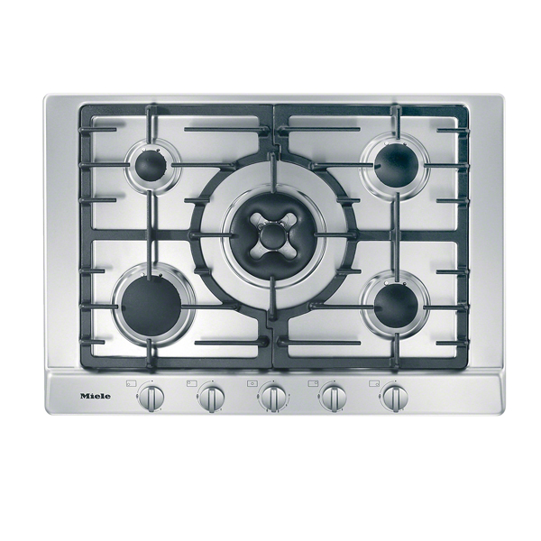 MIELE KM2034 Εστία Aερίου με 5 Kαυστήρες, Ασημί