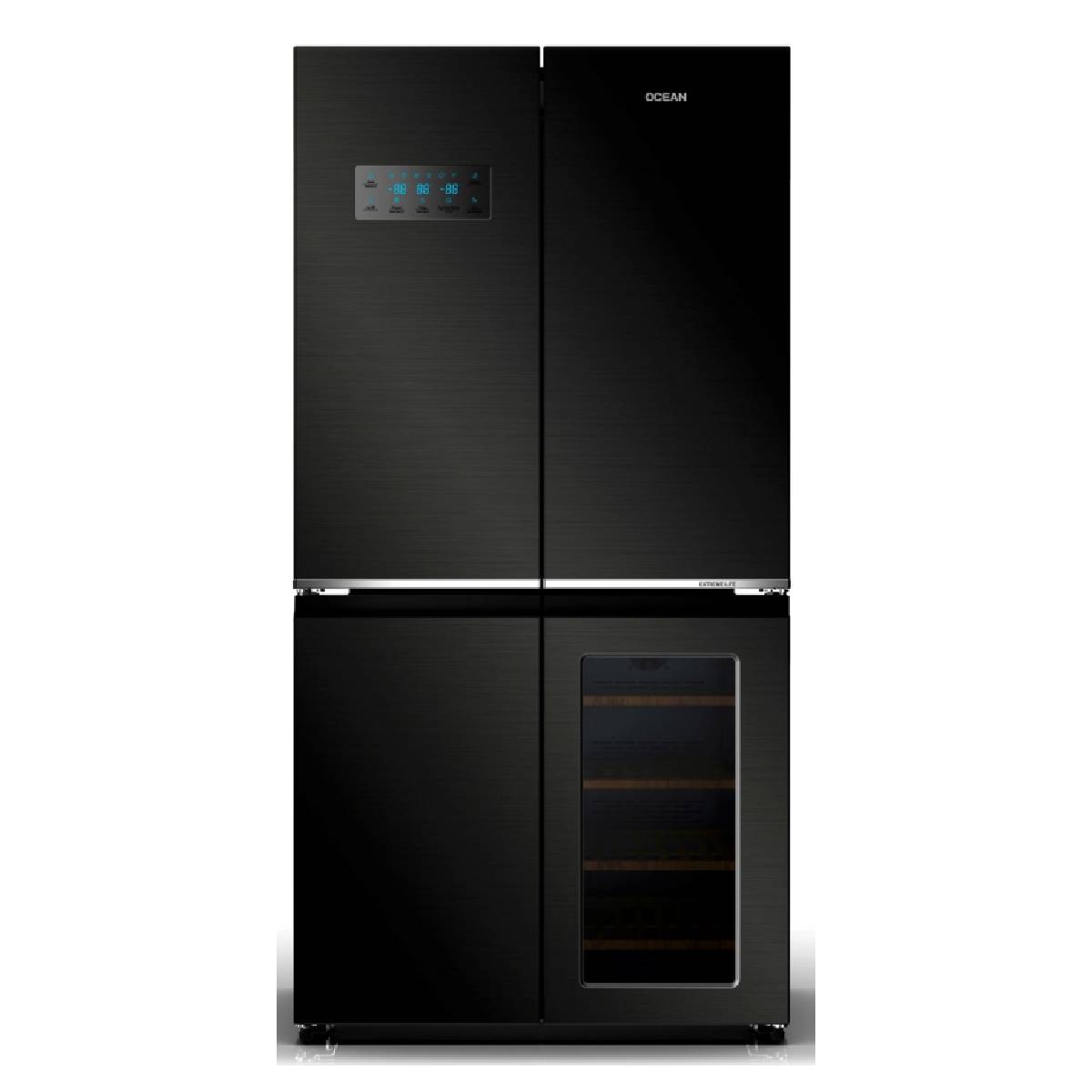 Image of suggested product: OCEAN OMDK 643 NF D BD 3 Ψυγείο Τετράπορτο με Συντηρητή Κρασιού, Μαύρο Inox