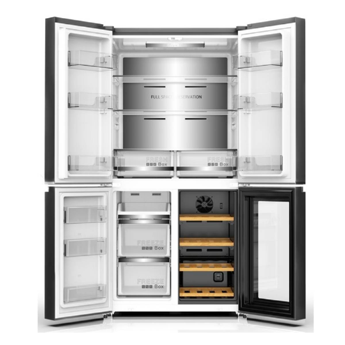 OCEAN OMDK 643 NF D BD 3 Ψυγείο Τετράπορτο με Συντηρητή Κρασιού, Μαύρο Inox | Ocean| Image 2