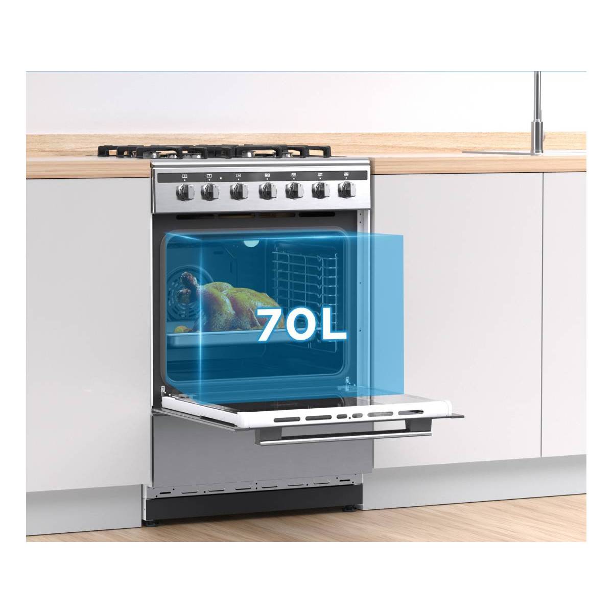 MIDEA 24DMS4G113 Ηλεκτρική Κουζίνα με Εστία Υγραερίου, Ανοξείδωτο Ατσάλι | Midea| Image 2