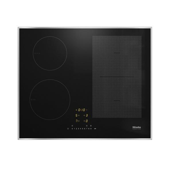 MIELE KM7464 FR Επαγωγική Εστία με Ζώνη Μαγειρέματος PowerFlex, Ανοξείδωτο Ατσάλι