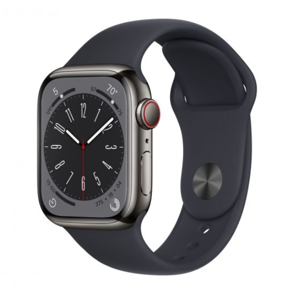 Image of suggested product: APPLE Watch Series 8 GPS + Cellular 45mm, Graphite Stainless Steel with Midnight Sport Band