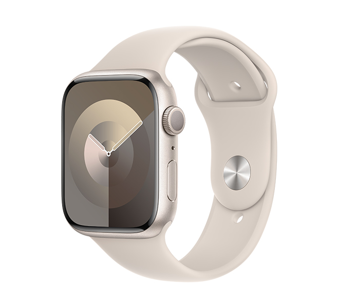 APPLE Smartwatch Series 9 GPS 45 mm, Starlight Aluminium with Starlight Sport Band Strap M/L | Apple| Image 2