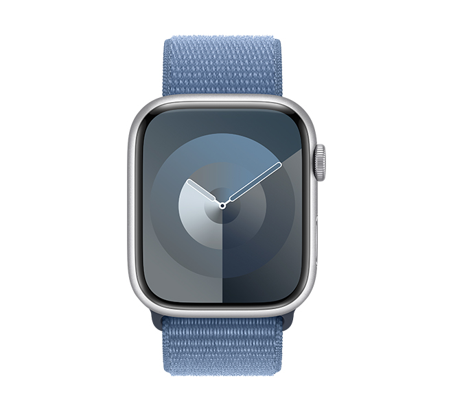 Image of suggested product: APPLE Smartwatch Series 9 GPS 45 mm, Silver Aluminium με Winter Blue Sport Loop Λουράκι One Size