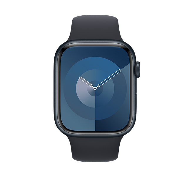 APPLE Smartwatch Series 9 GPS 45 mm, Midnight Aluminium with Midnight Sport Band Strap M/L