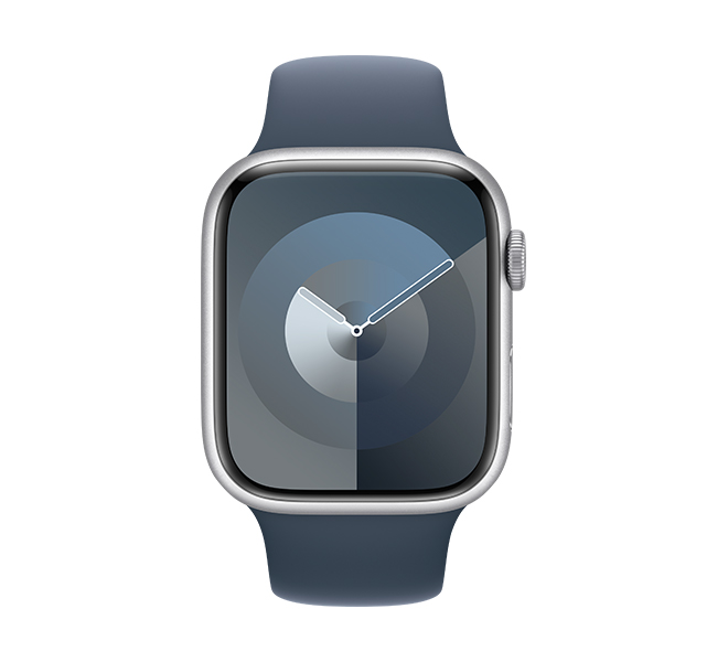 Image of suggested product: APPLE Smartwatch Series 9 GPS + Cellular 41 mm, Silver Aluminium με Storm Blue Sport Band Λουράκι