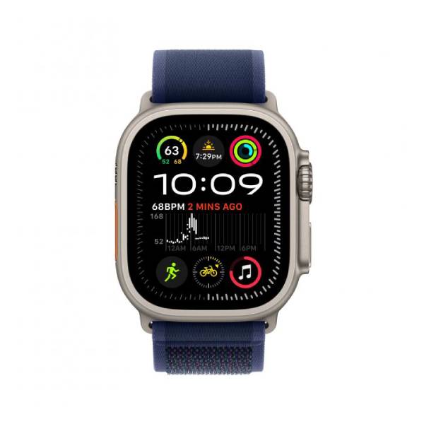 Image of suggested product: APPPLE Smartwatch Ultra 2 GPS + Cellular 49mm, Φυσικό Titanium με Blue Trail Λουράκι Loop- S/M
