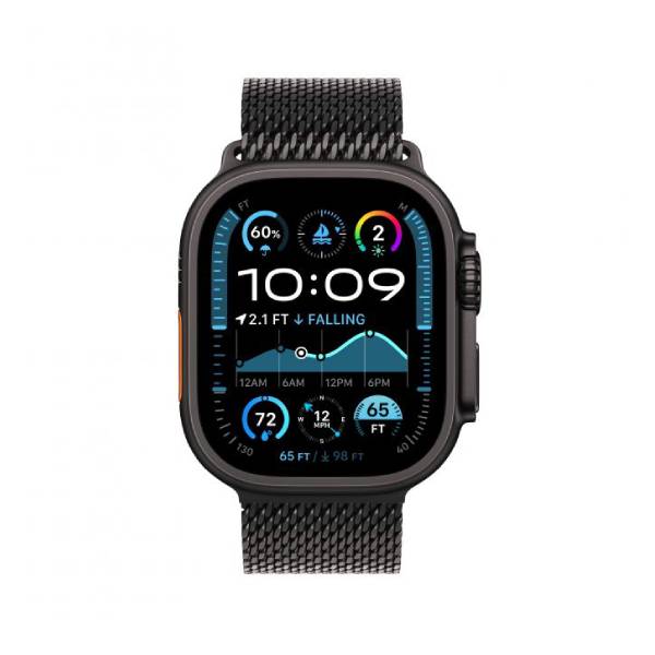 APPLE Smartwatch Ultra 2 GPS + Cellular 49mm Μαύρο Titanium με Milanese Loop - Medium