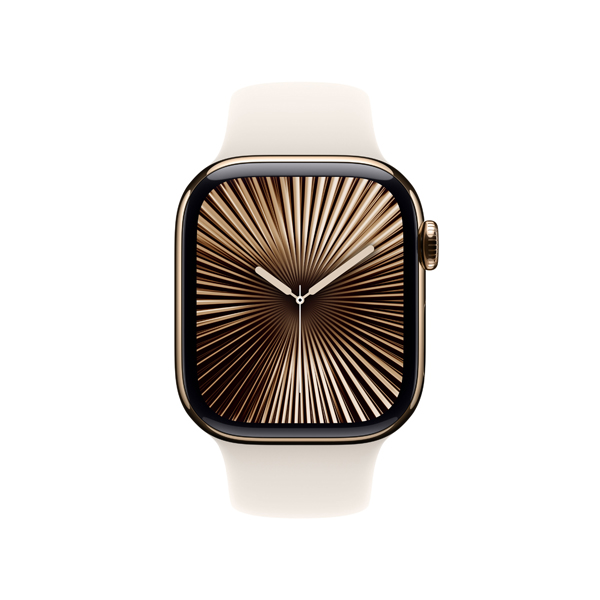 APPLE Smartwatch Series 10 GPS + Cellular 46mm, Gold Titanium with Starlight Sport Band, M/L