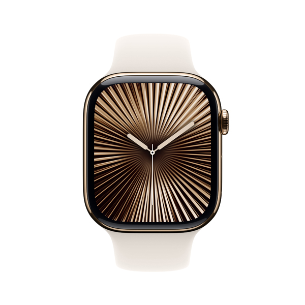Image of suggested product: APPLE Smartwatch Series 10 GPS + Cellular 42mm, Χρυσό Titanium με Staright Sport Λουράκι, S/M