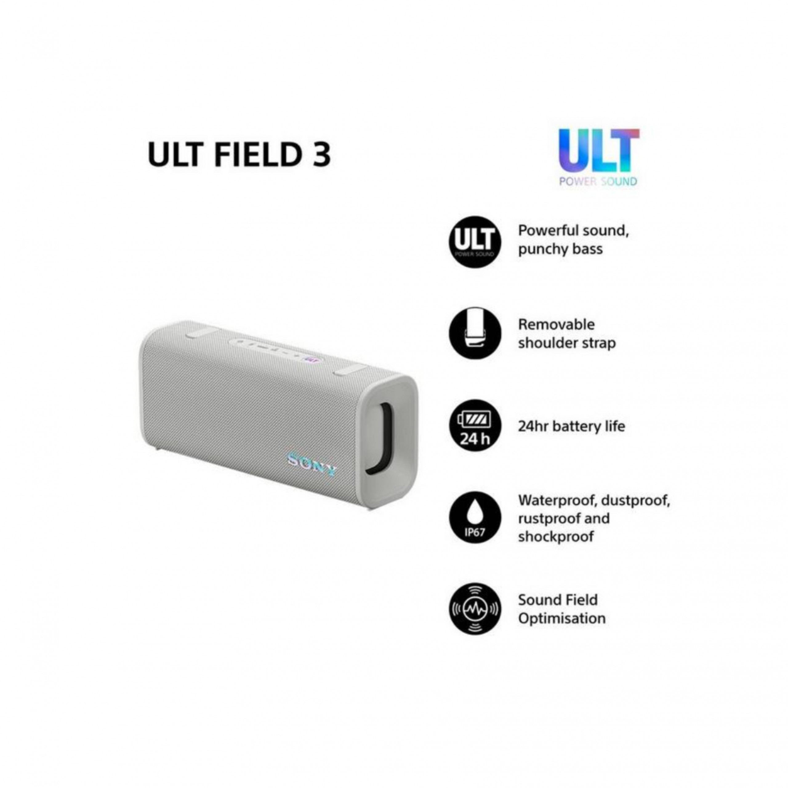 SONY SRSULT30W.CE7 ULT Field 3 Βluetooth Φορητό Ηχείο, Άσπρο | Sony| Image 2
