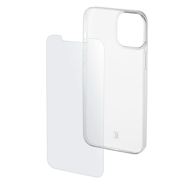CELLULAR LINE Kit Silicone Case and Tempered Glass for iPhone 13 Mini Smartphone