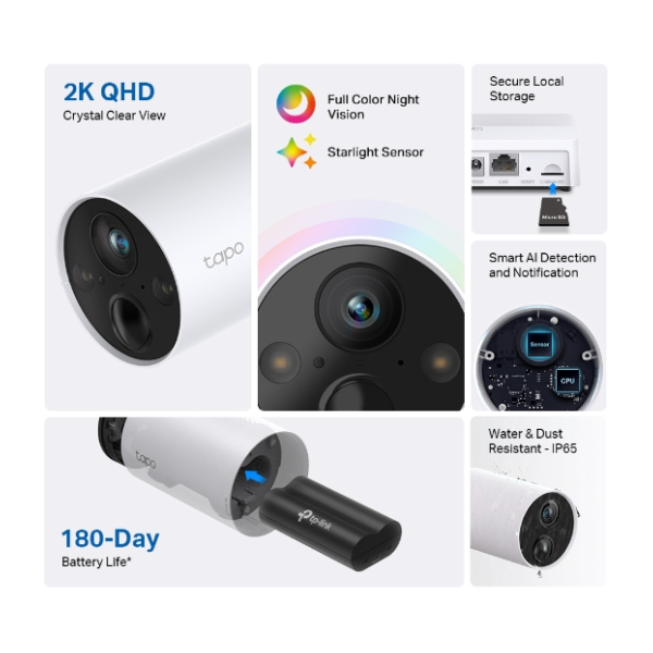 TP-LINK TAPO C420 2K Ασύρματη Smart Wi-Fi Κάμερα Εξωτερικού Χώρου Με Μπαταρία | Tp-link| Image 3