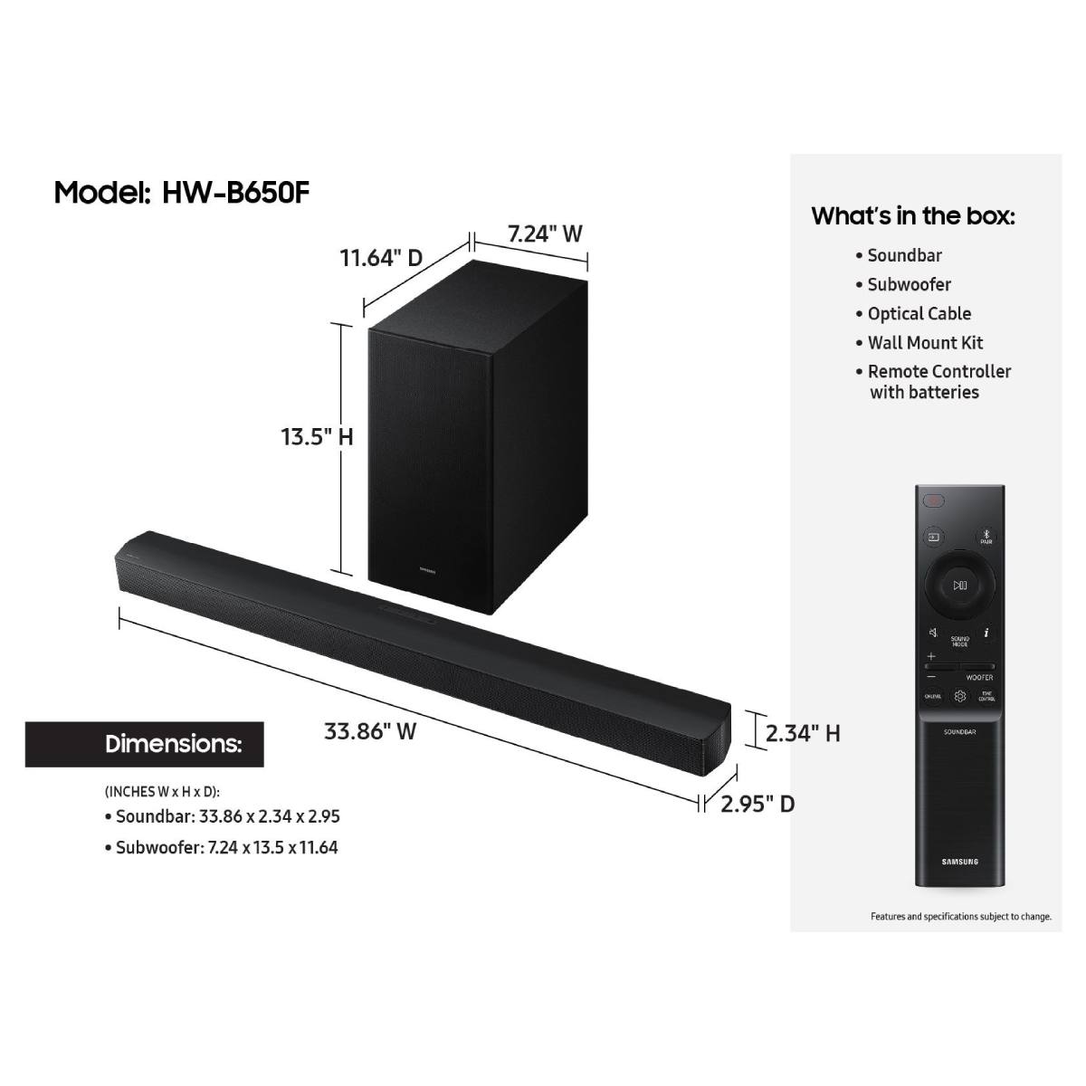 SAMSUNG HW-B650F/EN Μπάρα Ηχείων 3.1 Καναλιών | Samsung| Image 3