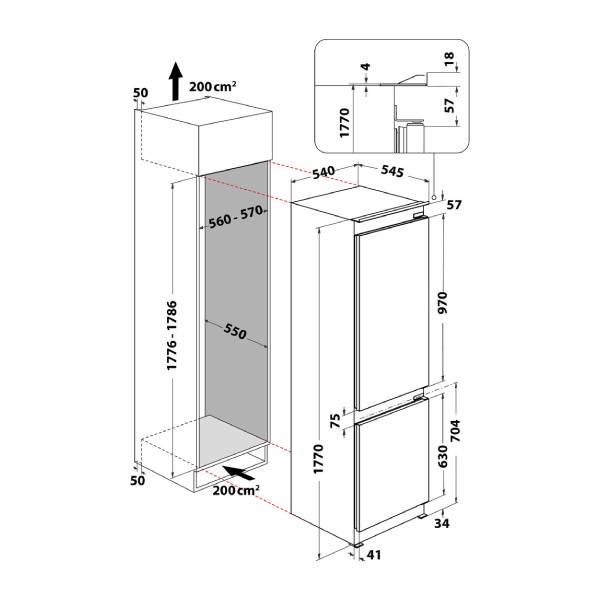 WHIRLPOOL 9W-WHC18T322 Εντοιχιζόμενο Ψυγείο με Κάτω Θάλαμο, Άσπρο | Whirlpool| Image 5