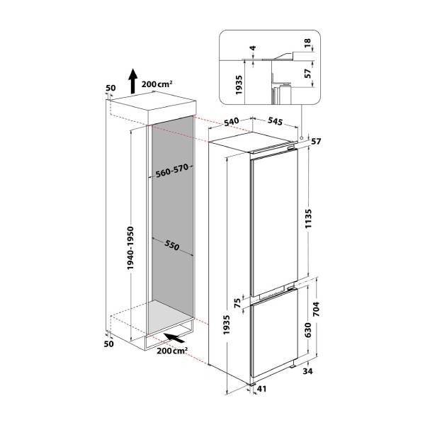 WHIRLPOOL 9W-WHC20T352 Εντοιχιζόμενο Ψυγείο με Κάτω Θάλαμο, Άσπρο | Whirlpool| Image 5